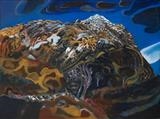 Black with Ice the Warm Mountain by John Slavin, Painting, Oil on canvas