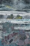 Grey Moon Tidal Rock by John Slavin, Painting, Oil on Board