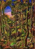 Sarrat Cayrol Forest Dusk by John Slavin, Painting, Oil on canvas
