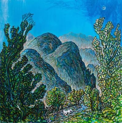 Above the Col du Paradis by John Slavin, Painting, Oil on canvas