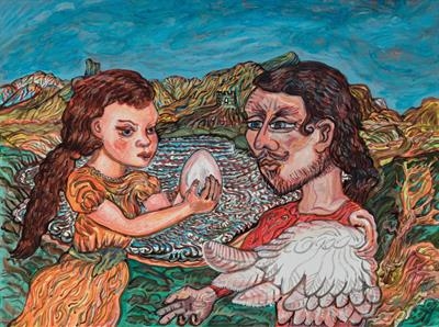 The Swan's Egg by John Slavin, Painting, Acrylic on canvas